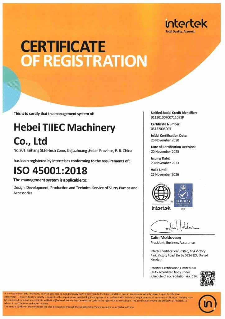 45001-2018 Hebei TIIEC