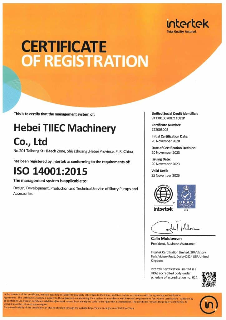 ISO 14001-2015 HEBEI TIIEC