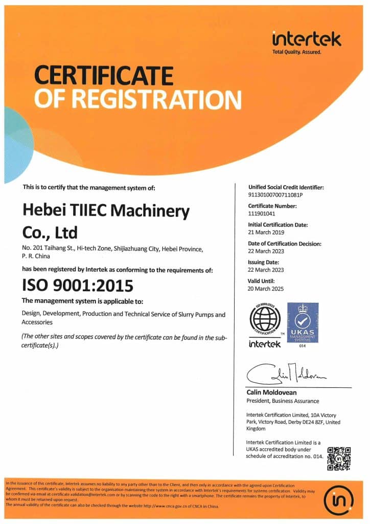 ISO9001-2015 Hebei TIIEC